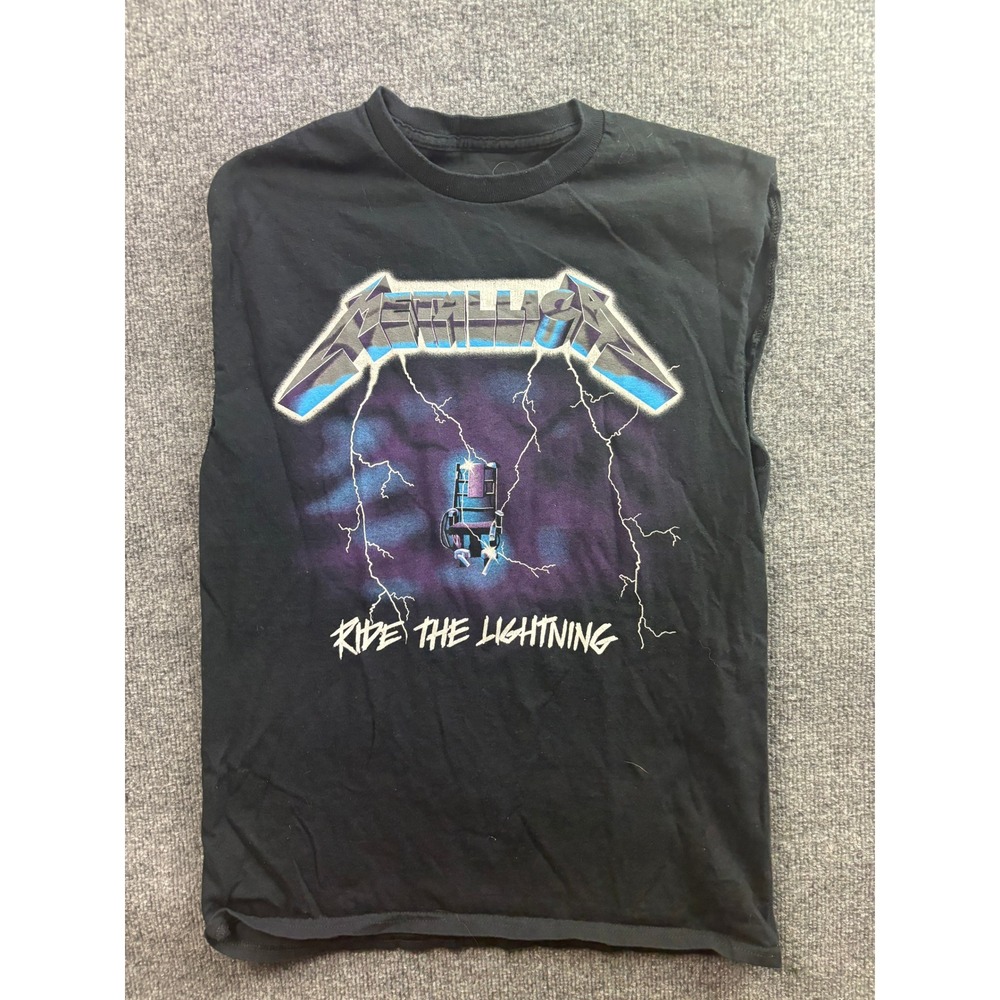 Metallica Muscle Shirt Men M Black Ride the Lightning Graphic Tee Sleeveless